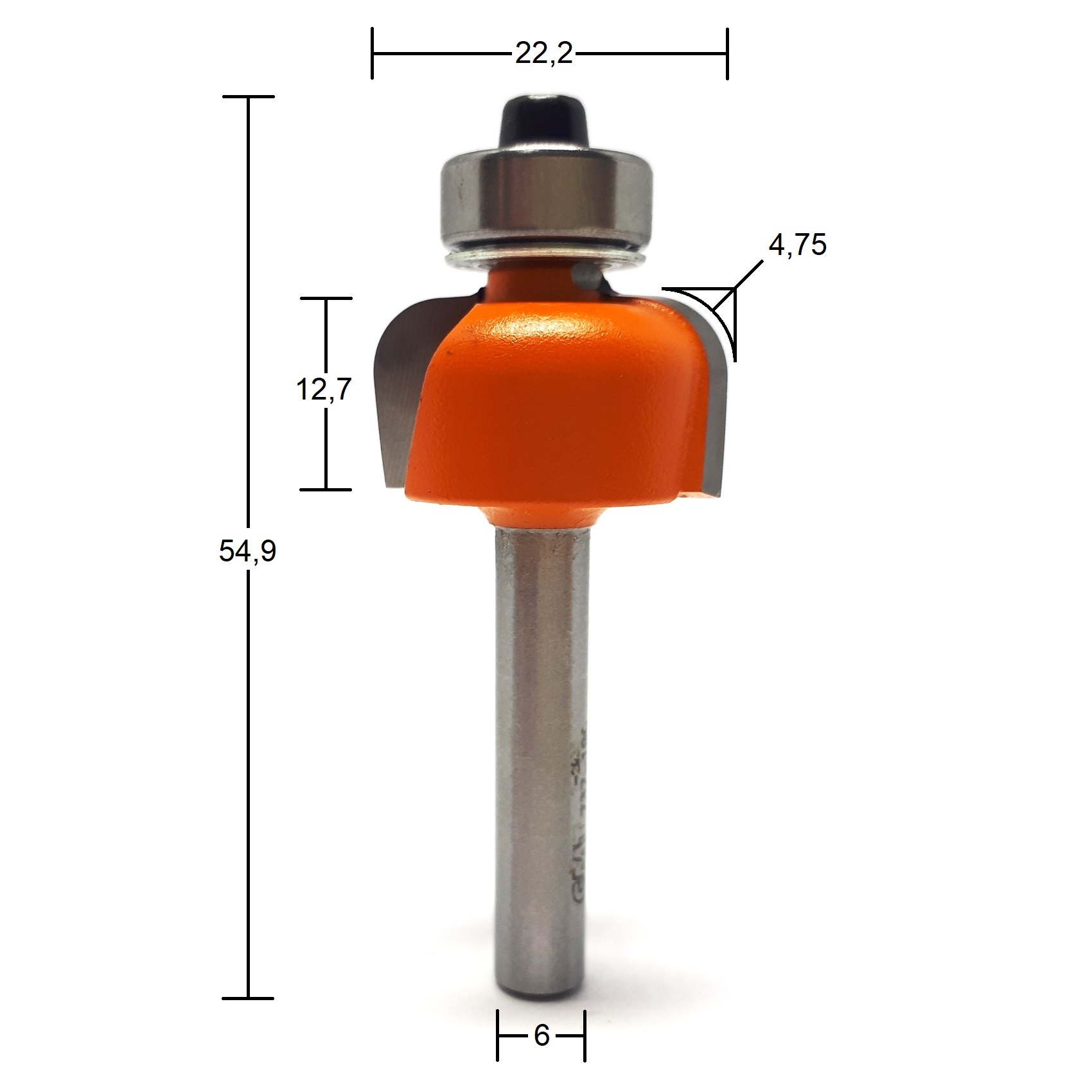 Fresa com Raio Convexo HW Ø22,2x4,75mm - marca CMT - Cód. 737.190.11